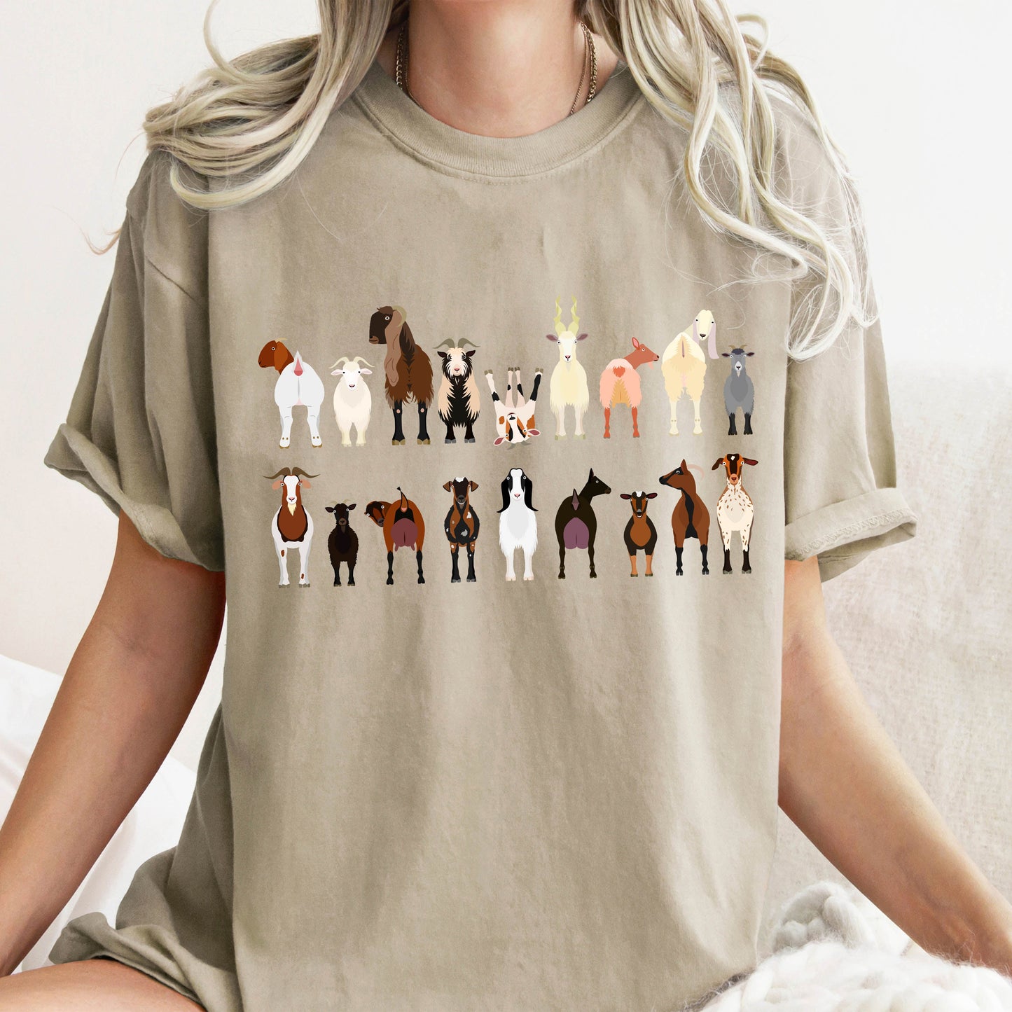 Goat Lovers Comfort Color Tees, Farm Animal Shirts, Illustration, Breeds, Pet Comfort Colors T-Shirt