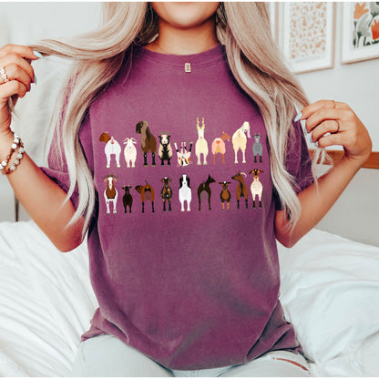 Goat Lovers Comfort Color Tees, Farm Animal Shirts, Illustration, Breeds, Pet Comfort Colors T-Shirt