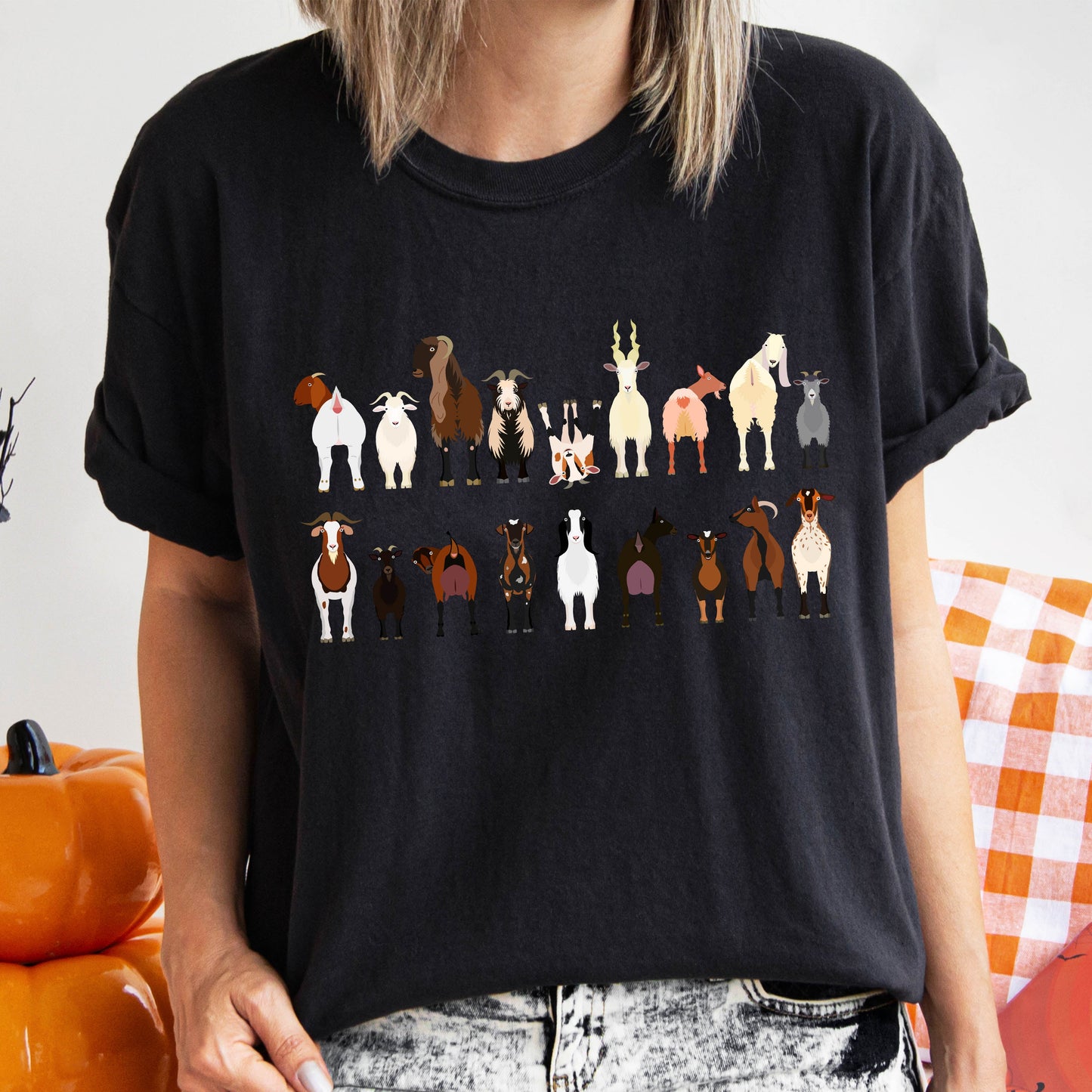 Goat Lovers Comfort Color Tees, Farm Animal Shirts, Illustration, Breeds, Pet Comfort Colors T-Shirt