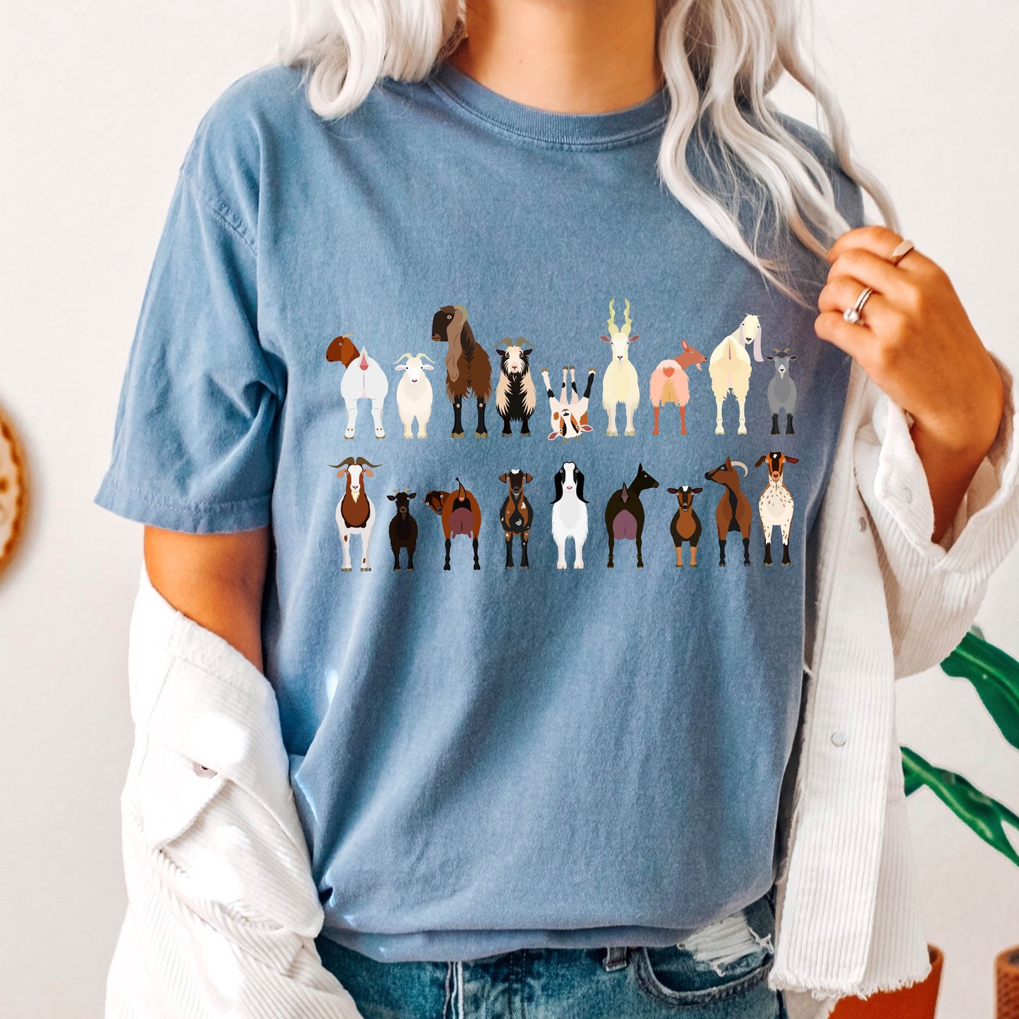 Goat Lovers Comfort Color Tees, Farm Animal Shirts, Illustration, Breeds, Pet Comfort Colors T-Shirt