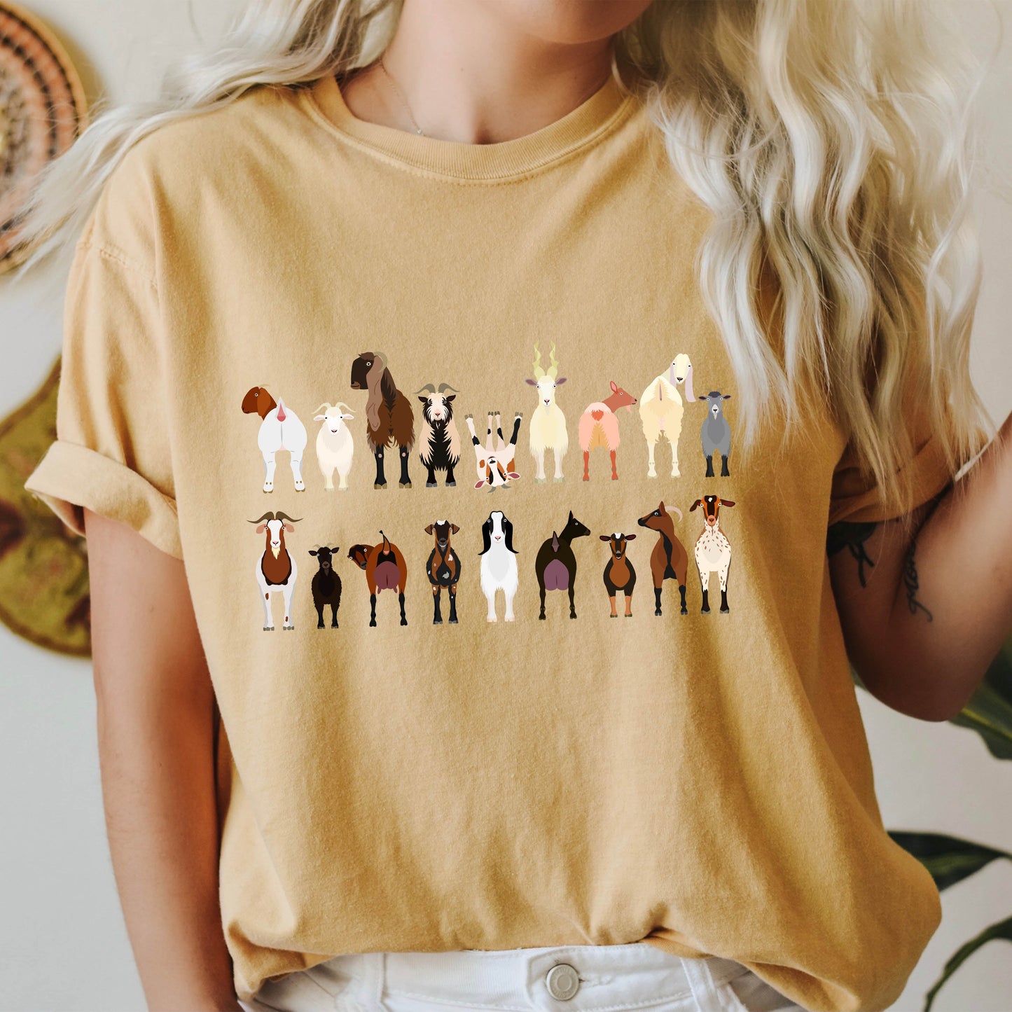 Goat Lovers Comfort Color Tees, Farm Animal Shirts, Illustration, Breeds, Pet Comfort Colors T-Shirt