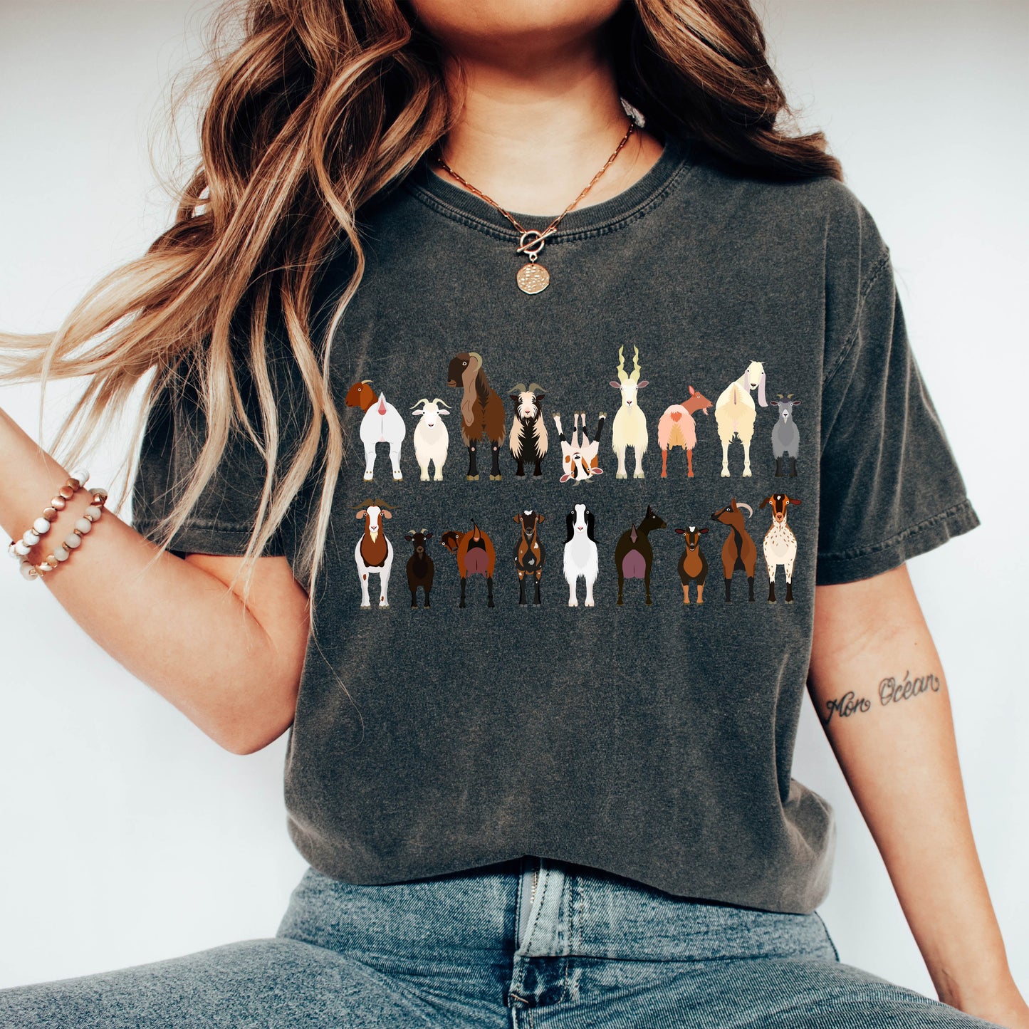 Goat Lovers Comfort Color Tees, Farm Animal Shirts, Illustration, Breeds, Pet Comfort Colors T-Shirt