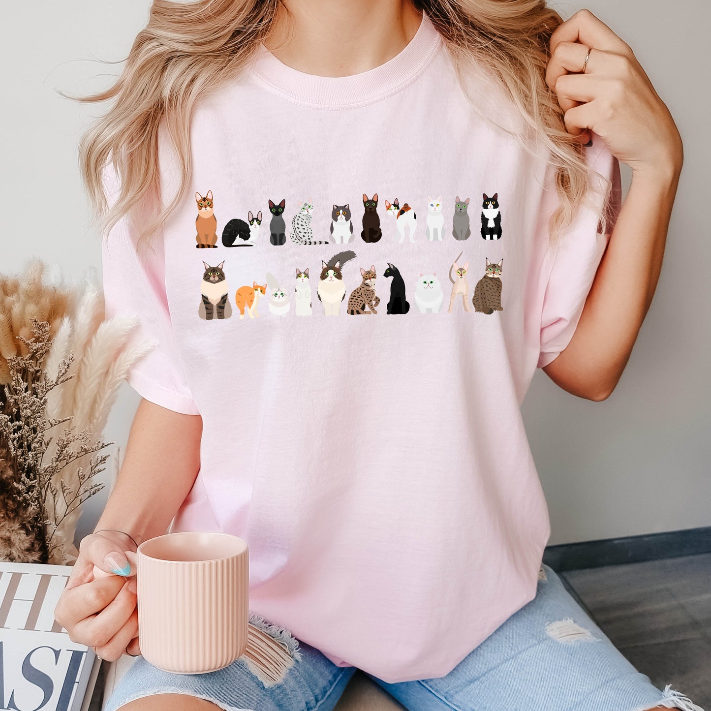 Cat Lovers Comfort Color Tees, Farm Animal Shirts, Illustration, Breeds, Pet Comfort Colors T-Shirt