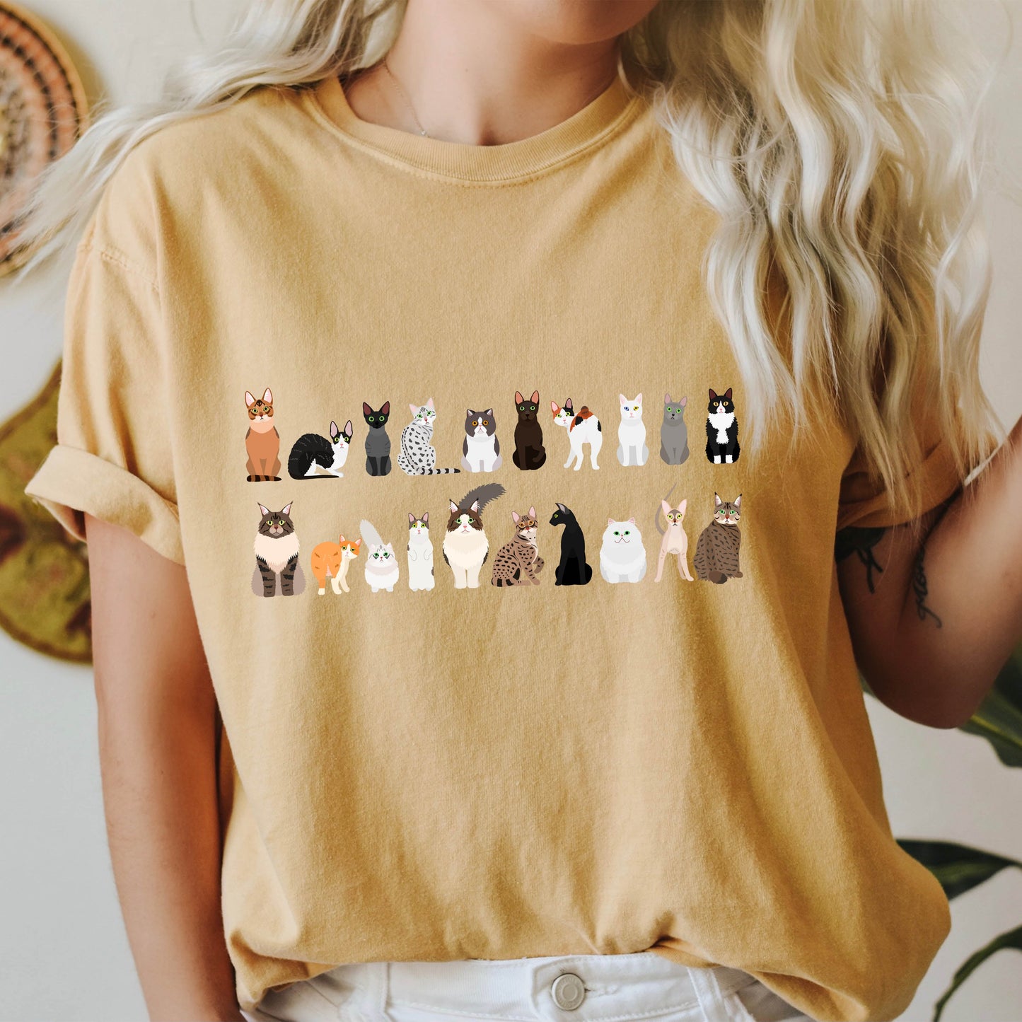 Cat Lovers Comfort Color Tees, Farm Animal Shirts, Illustration, Breeds, Pet Comfort Colors T-Shirt