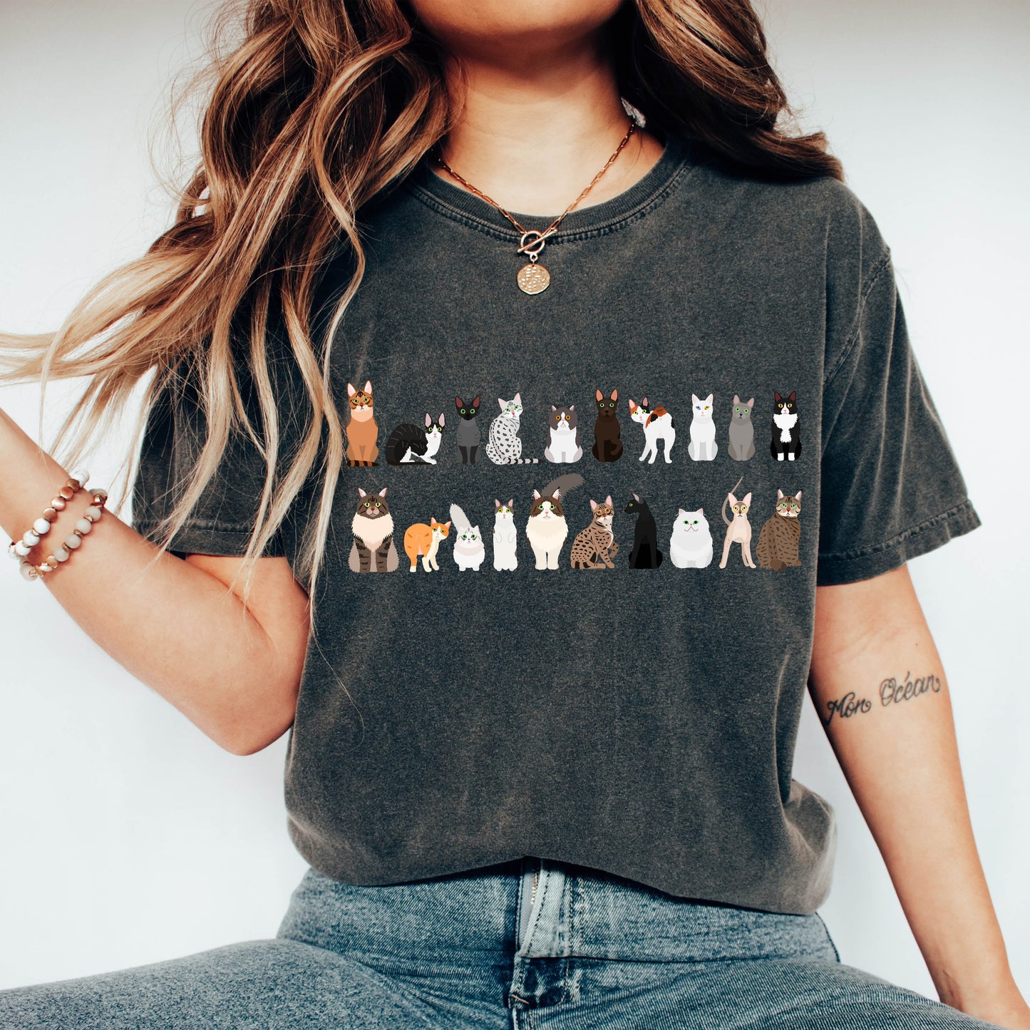 Cat Lovers Comfort Color Tees, Farm Animal Shirts, Illustration, Breeds, Pet Comfort Colors T-Shirt