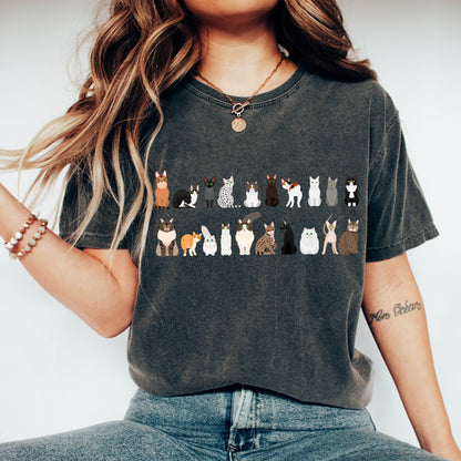 Cat Lovers Comfort Color Tees, Farm Animal Shirts, Illustration, Breeds, Pet Comfort Colors T-Shirt