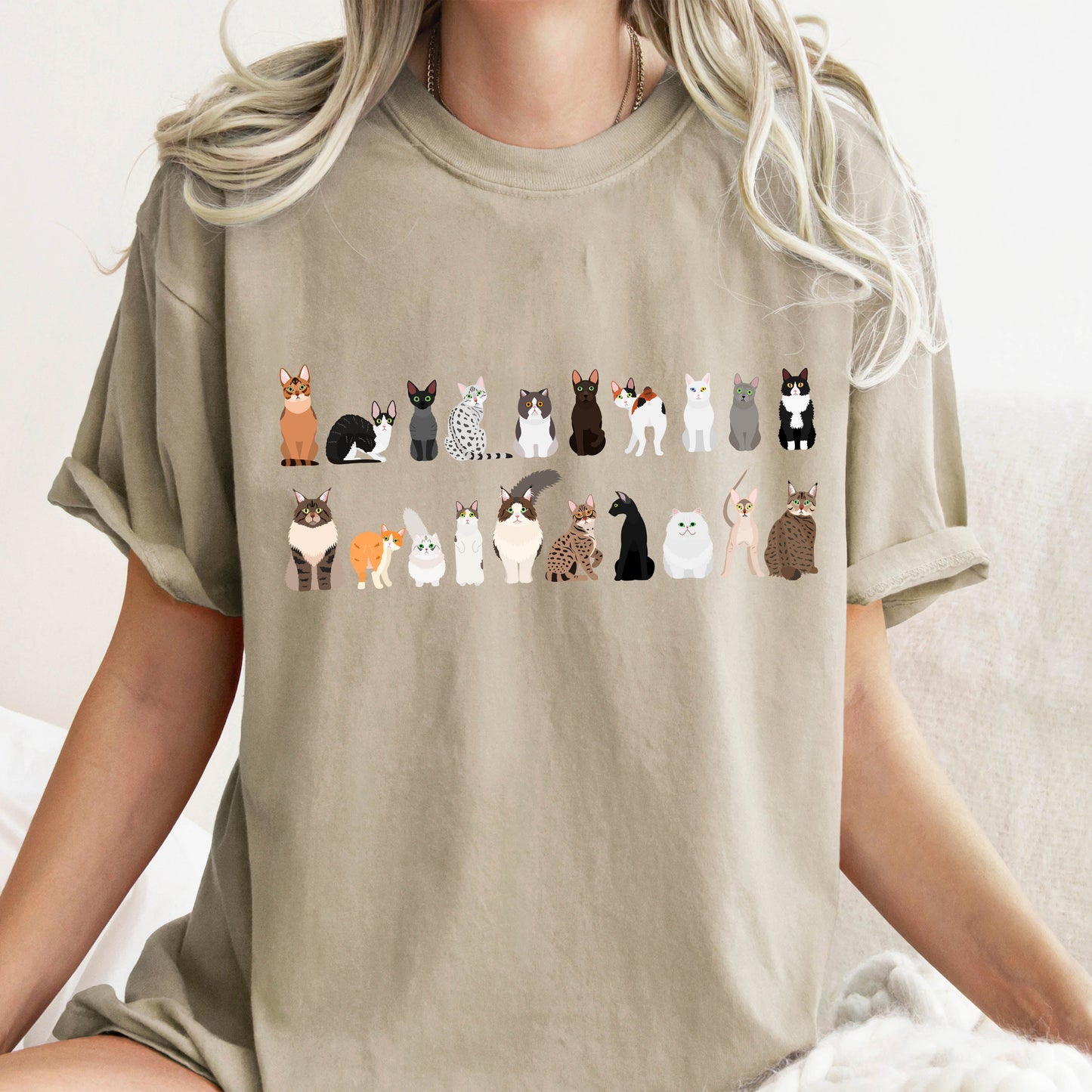 Cat Lovers Comfort Color Tees, Farm Animal Shirts, Illustration, Breeds, Pet Comfort Colors T-Shirt