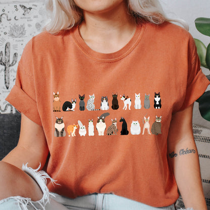 Cat Lovers Comfort Color Tees, Farm Animal Shirts, Illustration, Breeds, Pet Comfort Colors T-Shirt
